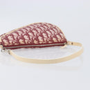 Christian Dior Trotter Canvas Saddle Pouch PVC Red Silver Auth 208809V-7