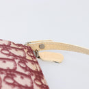 Christian Dior Trotter Canvas Saddle Pouch PVC Red Silver Auth 208809V-9