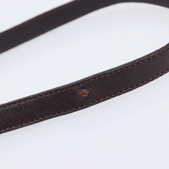 PRADA Shoulder Bag Leather Brown Gold Auth 208810