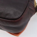 PRADA Shoulder Bag Leather Brown Gold Auth 208810-20