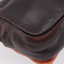 PRADA Shoulder Bag Leather Brown Gold Auth 208810-21