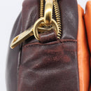 PRADA Shoulder Bag Leather Brown Gold Auth 208810-22