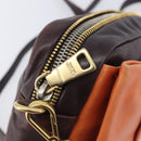 PRADA Shoulder Bag Leather Brown Gold Auth 208810-24