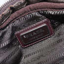 PRADA Shoulder Bag Leather Brown Gold Auth 208810-25