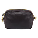 PRADA Shoulder Bag Leather Brown Gold Auth 208810-2