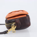 PRADA Shoulder Bag Leather Brown Gold Auth 208810-4