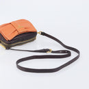 PRADA Shoulder Bag Leather Brown Gold Auth 208810-6