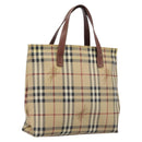 BURBERRY Nova Check Hand Bag PVC Beige Auth 208811A-1