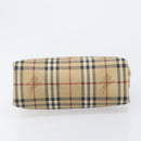 BURBERRY Nova Check Hand Bag PVC Beige Auth 208811A-5