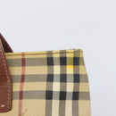 BURBERRY Nova Check Hand Bag PVC Beige Auth 208811A-10