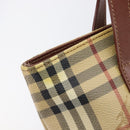 BURBERRY Nova Check Hand Bag PVC Beige Auth 208811A-18