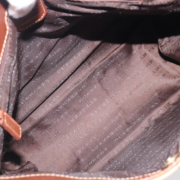 BURBERRY Nova Check Hand Bag PVC Beige Auth 208811A