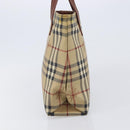 BURBERRY Nova Check Hand Bag PVC Beige Auth 208811A-3