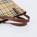 BURBERRY Nova Check Hand Bag PVC Beige Auth 208811A-7