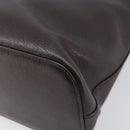 BURBERRY Shoulder Bag Leather Dark Brown Gold Auth 208812A-10
