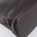 BURBERRY Shoulder Bag Leather Dark Brown Gold Auth 208812A-11