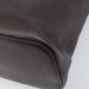 BURBERRY Shoulder Bag Leather Dark Brown Gold Auth 208812A-12