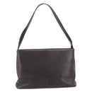 BURBERRY Shoulder Bag Leather Dark Brown Gold Auth 208812A-2
