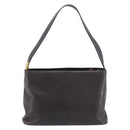 BURBERRY Shoulder Bag Leather Dark Brown Gold Auth 208812A-3