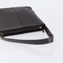BURBERRY Shoulder Bag Leather Dark Brown Gold Auth 208812A-7