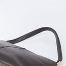BURBERRY Shoulder Bag Leather Dark Brown Gold Auth 208812A-8