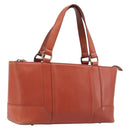 BURBERRY Hand Bag Leather Orange Gold Auth 208813-1