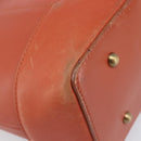 BURBERRY Hand Bag Leather Orange Gold Auth 208813-16