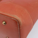 BURBERRY Hand Bag Leather Orange Gold Auth 208813-17