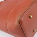 BURBERRY Hand Bag Leather Orange Gold Auth 208813-18
