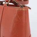 BURBERRY Hand Bag Leather Orange Gold Auth 208813-11