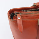 BURBERRY Hand Bag Leather Orange Gold Auth 208813-20