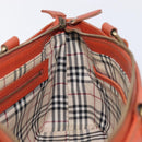 BURBERRY Hand Bag Leather Orange Gold Auth 208813-22