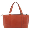 BURBERRY Hand Bag Leather Orange Gold Auth 208813-2