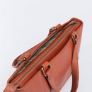 BURBERRY Hand Bag Leather Orange Gold Auth 208813-7