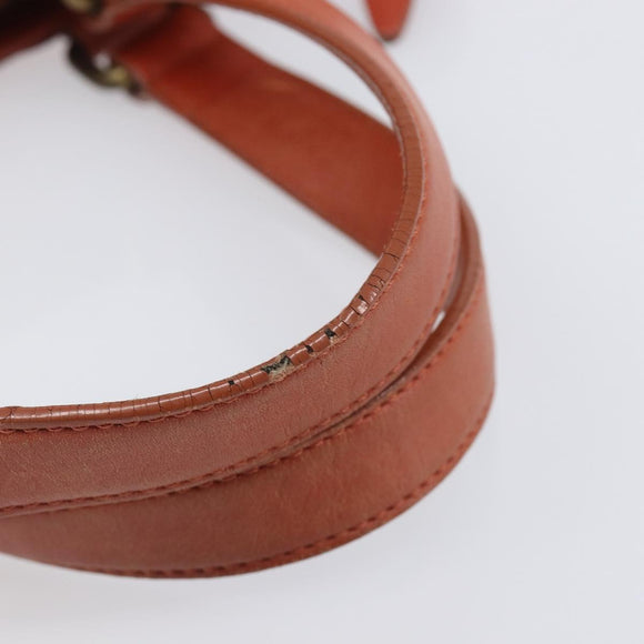BURBERRY Hand Bag Leather Orange Gold Auth 208813