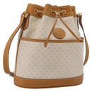 GUCCI Micro GG Supreme Shoulder Bag PVC White Gold Auth 208815-1