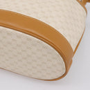 GUCCI Micro GG Supreme Shoulder Bag PVC White Gold Auth 208815-9