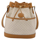 GUCCI Micro GG Supreme Shoulder Bag PVC White Gold Auth 208815-13