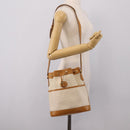 GUCCI Micro GG Supreme Shoulder Bag PVC White Gold Auth 208815-23
