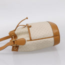 GUCCI Micro GG Supreme Shoulder Bag PVC White Gold Auth 208815-3