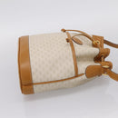GUCCI Micro GG Supreme Shoulder Bag PVC White Gold Auth 208815-4