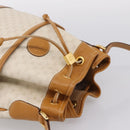 GUCCI Micro GG Supreme Shoulder Bag PVC White Gold Auth 208815-6