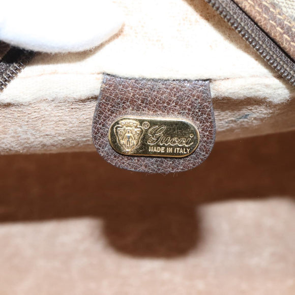 GUCCI GG Supreme Clutch Bag PVC Beige Gold Auth 208816