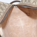 GUCCI GG Supreme Clutch Bag PVC Beige Gold Auth 208816-18