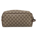 GUCCI GG Supreme Clutch Bag PVC Beige Gold Auth 208816-3