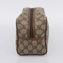 GUCCI GG Supreme Clutch Bag PVC Beige Gold Auth 208816-5