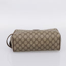 GUCCI GG Supreme Clutch Bag PVC Beige Gold Auth 208816-7