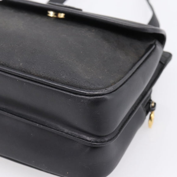 GUCCI Micro GG Supreme Shoulder Bag PVC Black Gold 007 23 0114 Auth 208817