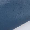 PRADA Long Wallet Safiano Leather Blue Gold Auth 208819A-8