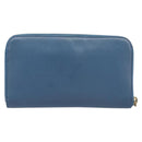 PRADA Long Wallet Safiano Leather Blue Gold Auth 208819A-2